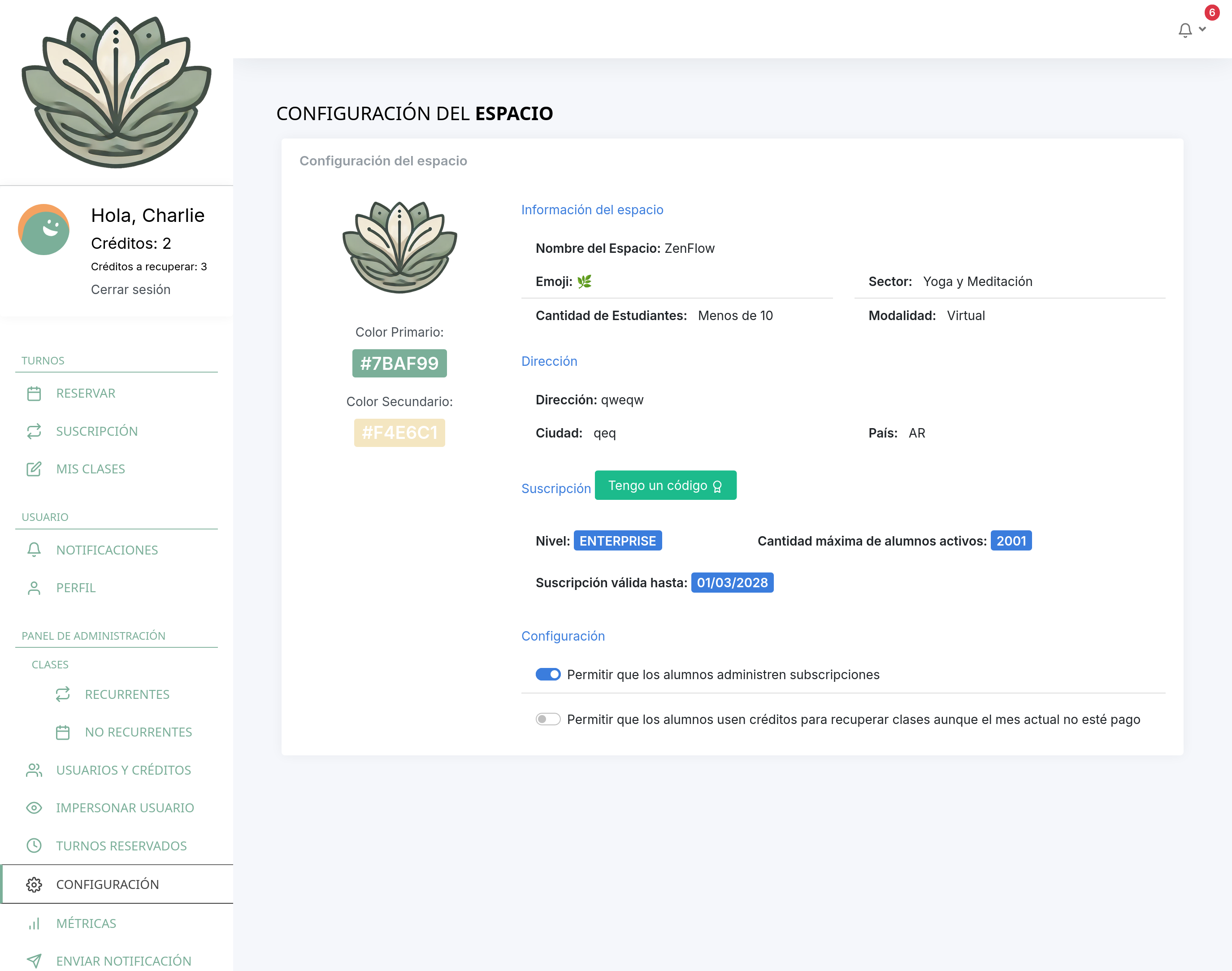 Opciones de Permisos