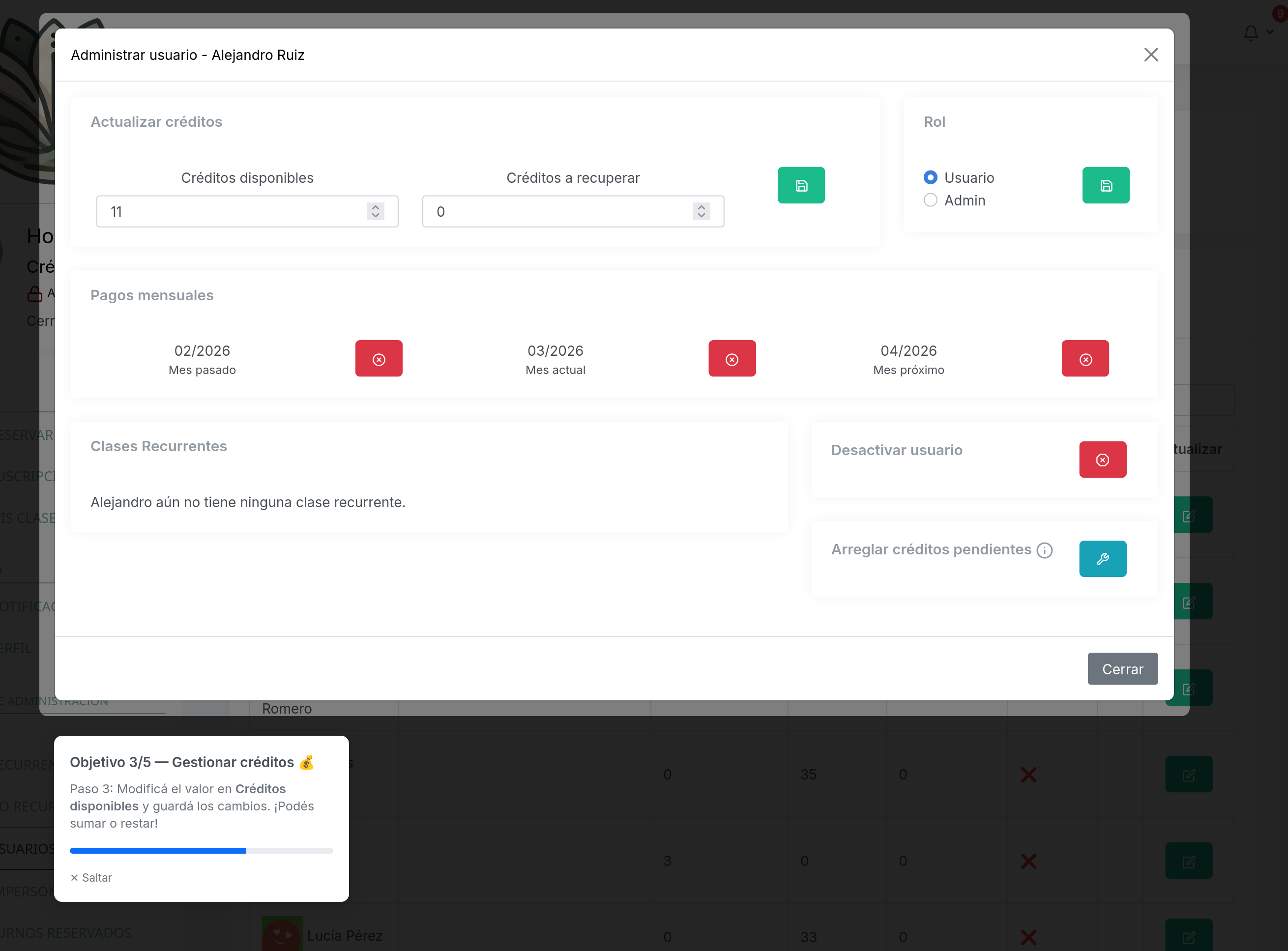 Suscripción de alumnos